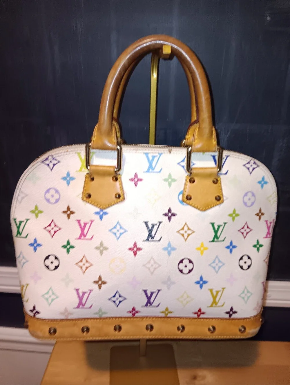 Louis Vuitton Murakami White Multi Color Monogram Alma Bag